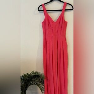 Sabina Musayeb Reformation Hot Pink Jumpsuit Tie Open Back Size S